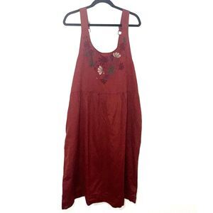 Gudrun Sjoden Linen Blend Kordelia Dress - Red XL